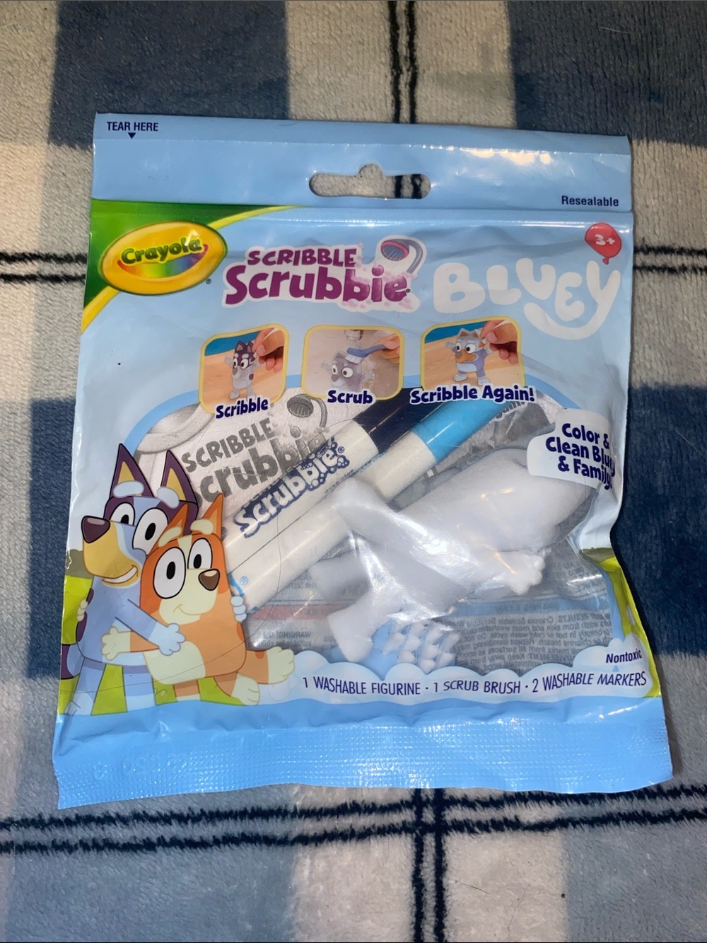 Crayola Scribble Scrubbie Bluey Playset with Blue & White Markers